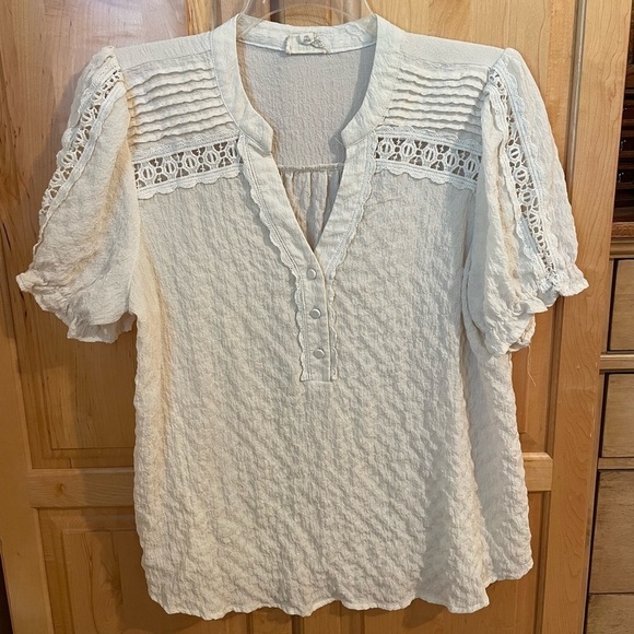 CRINKLE material short sleeve blouse size 1XL - Picture 2 of 9